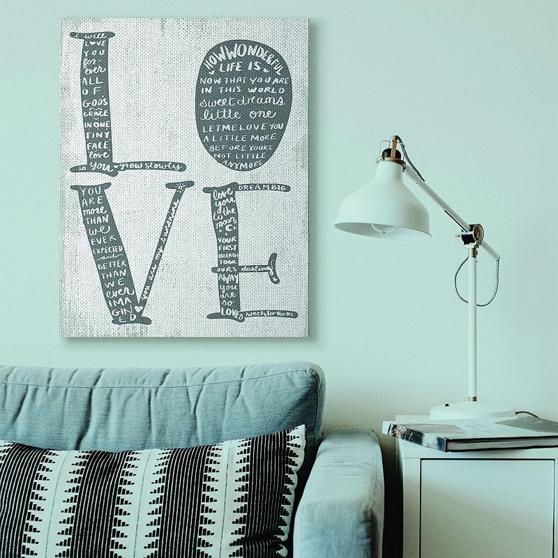 Stupell Home Decor Love Kids Canvas Wall Art