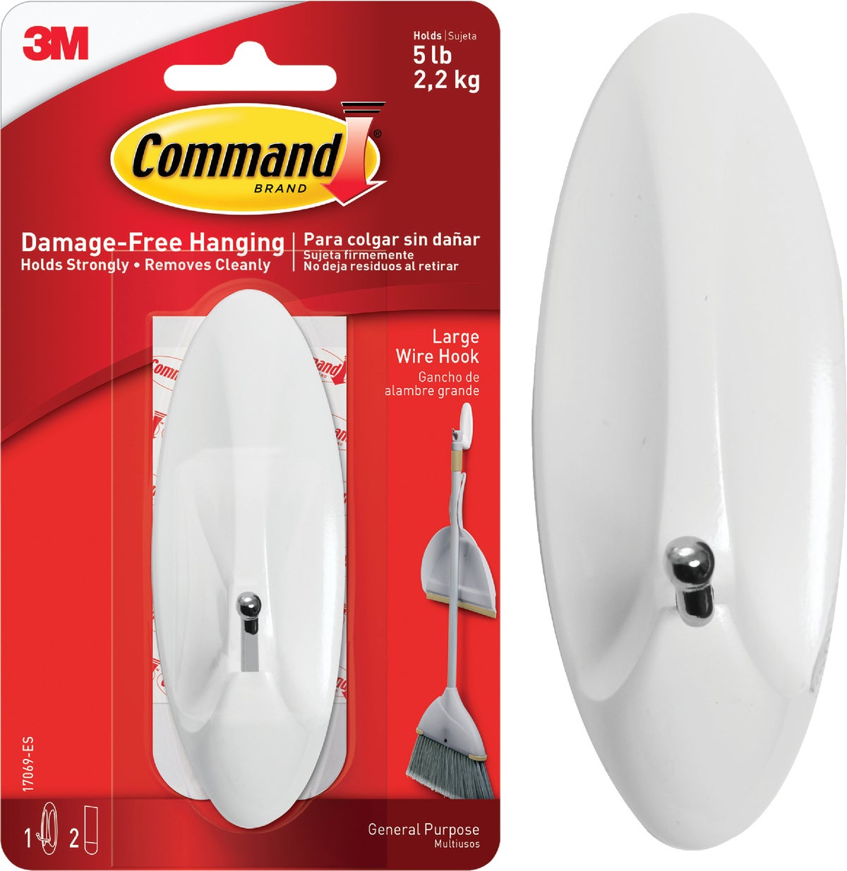 Command Wire Adhesive Hook White