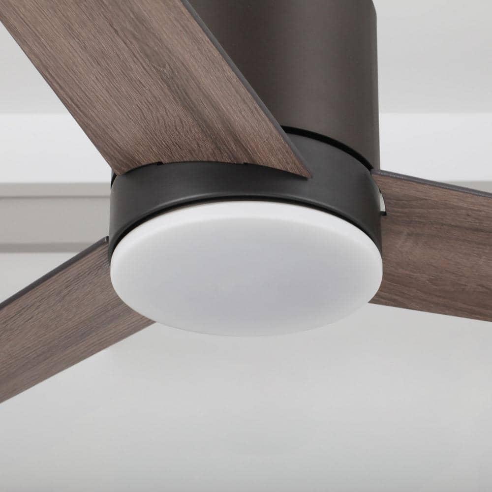 Parrot Uncle Kielah 48 in Integrated LED Bronze Flush Mount Ceiling Fan with Light and Remote Control