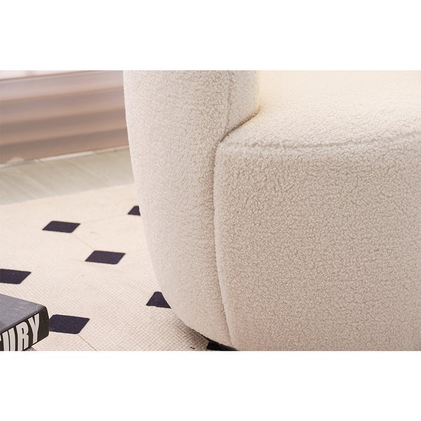 Teddy Fabric Swivel Accent Armchair