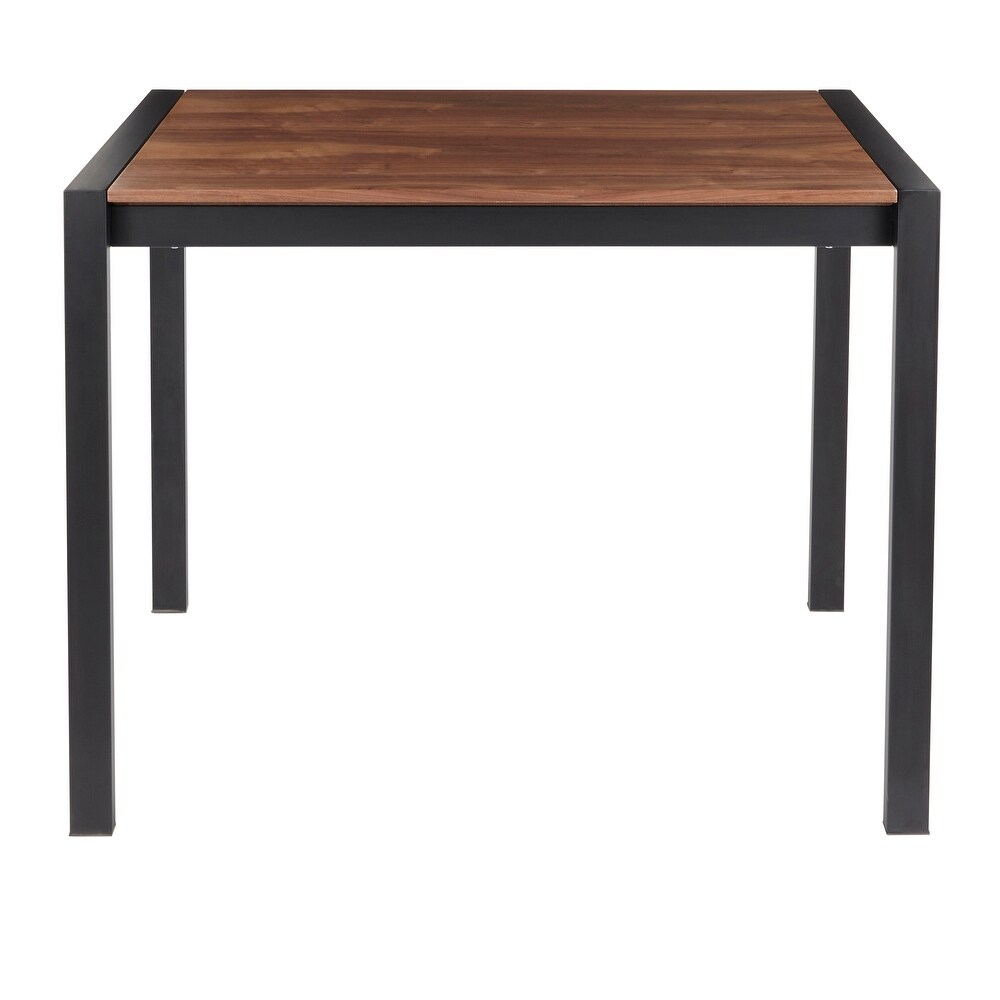 Copper Grove Yadriel Black Counter Height Table with Walnut Wood Top   Walnut Wood