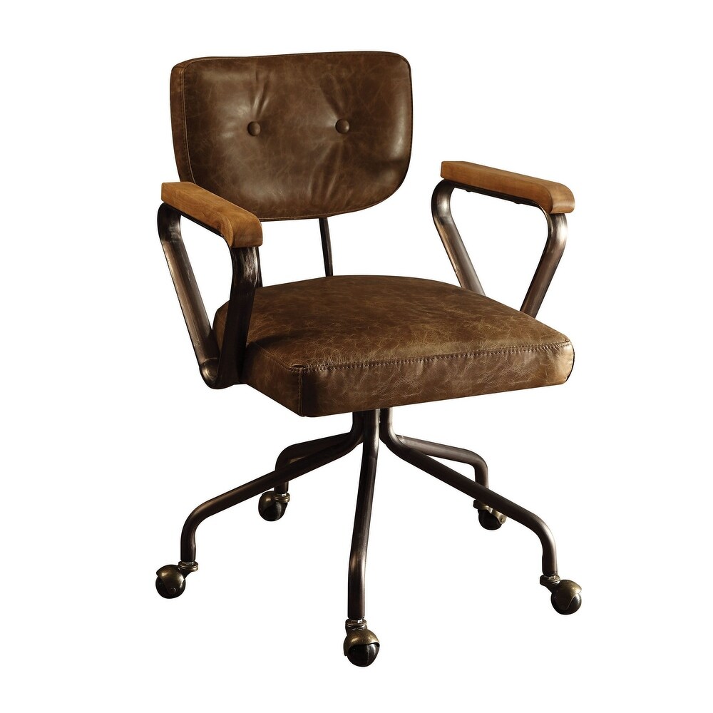 Office Chair in Vintage Whiskey Grain Leather Desk Chair Executive Chairs