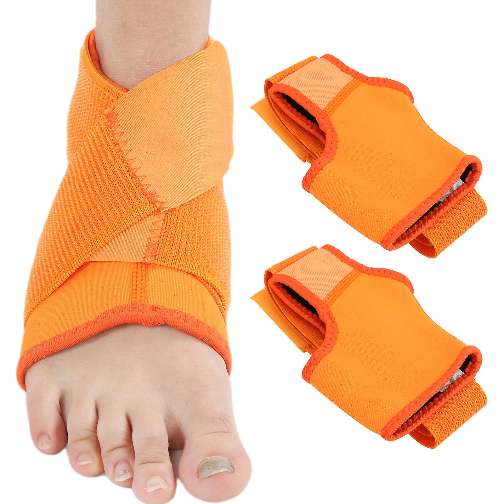 2pcs Adjustable Sports Ankle Brace Protector Elastic Pressurized Ankle Support Wrap S Size