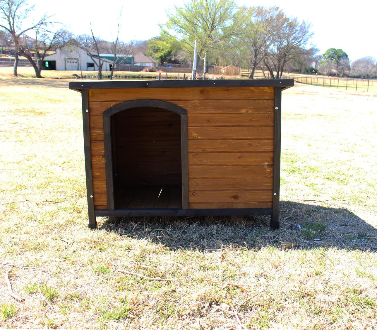 Zylina Large Cabin Home Wooden Dog House Asphalt Roof 46