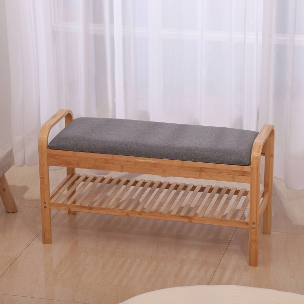 Cambridge Bamboo Shoe Bench Natural Proman Products