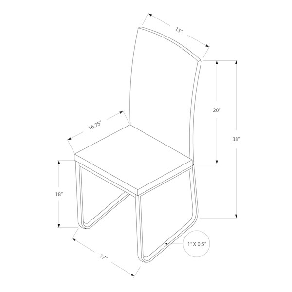 Dining Chair， Set Of 2， Side， Upholste Kitchen， Dining Room， Pu Leather Look， Metal， Contemporary， Modern