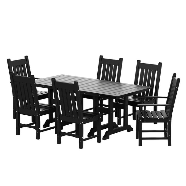 Polytrends Laguna Hdpe All Weather Outdoor Patio Dining Set with Rectangle Table，Side Chairs (7Piece Set)