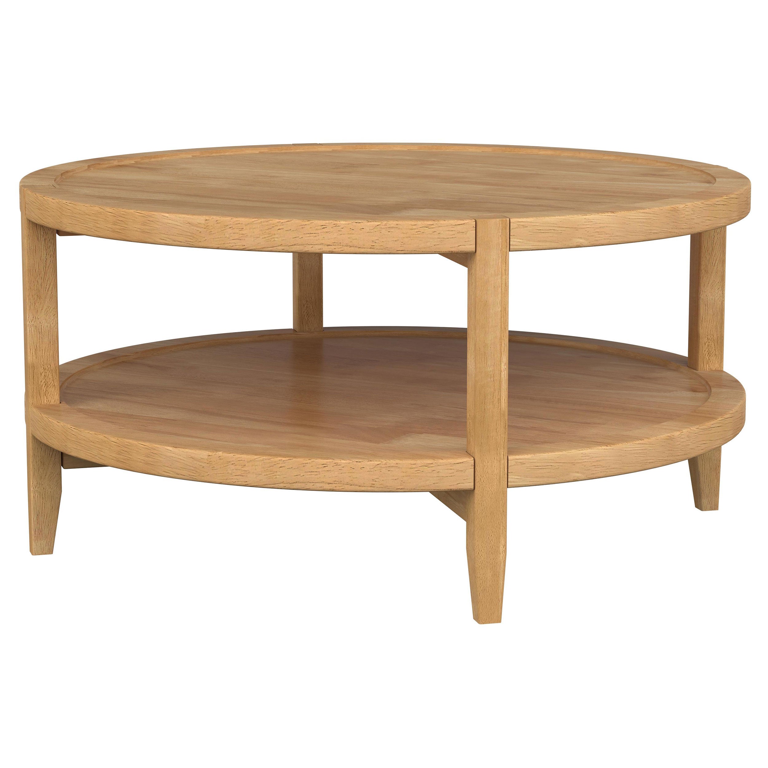 Camillo Round Solid Wood Coffee Table Maple Brown -709698