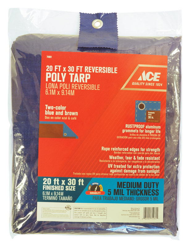 TARP POLY BLUE/BRN20X30