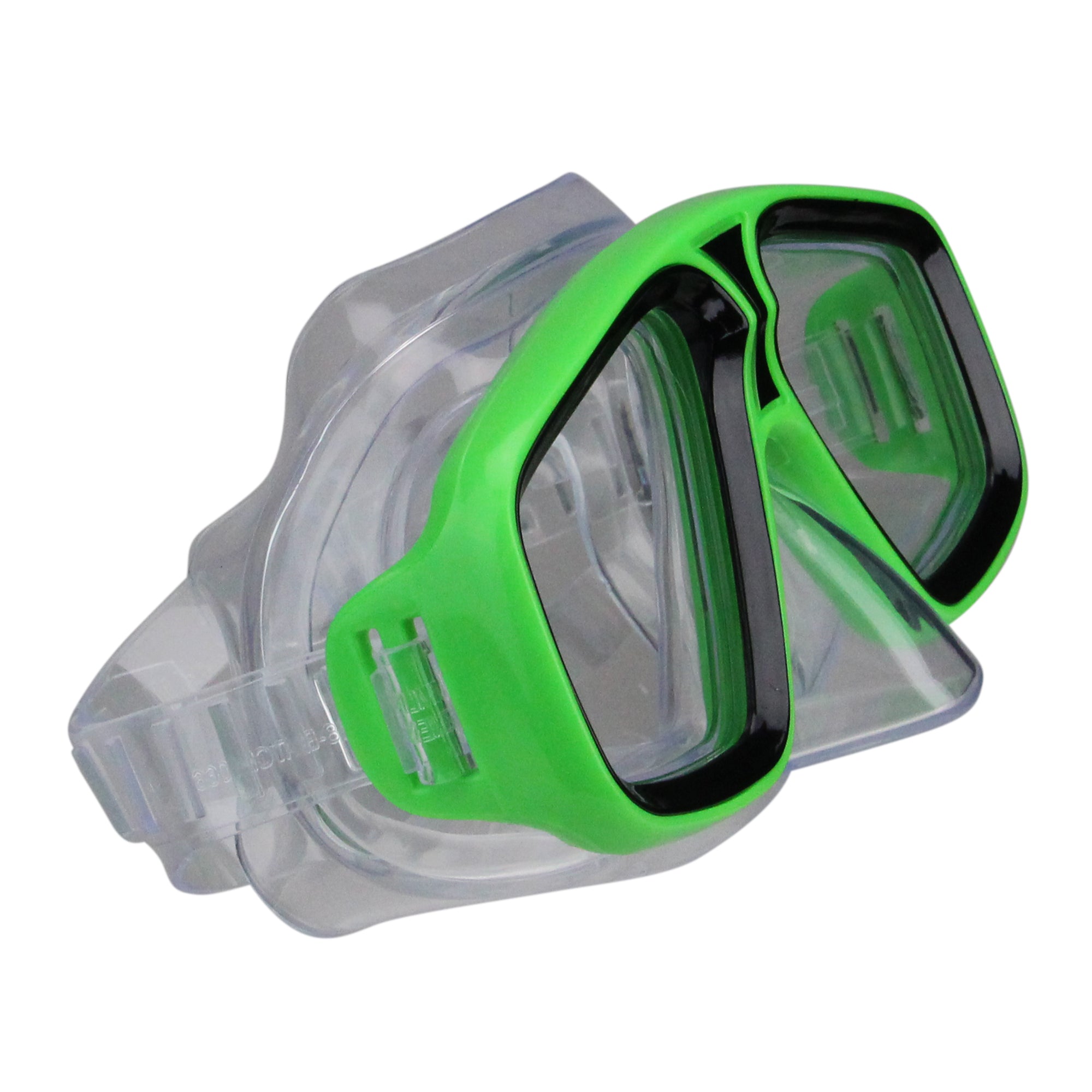 6.25" Lime Green and Clear Laguna Recreational Swim Mask With Nose Piece