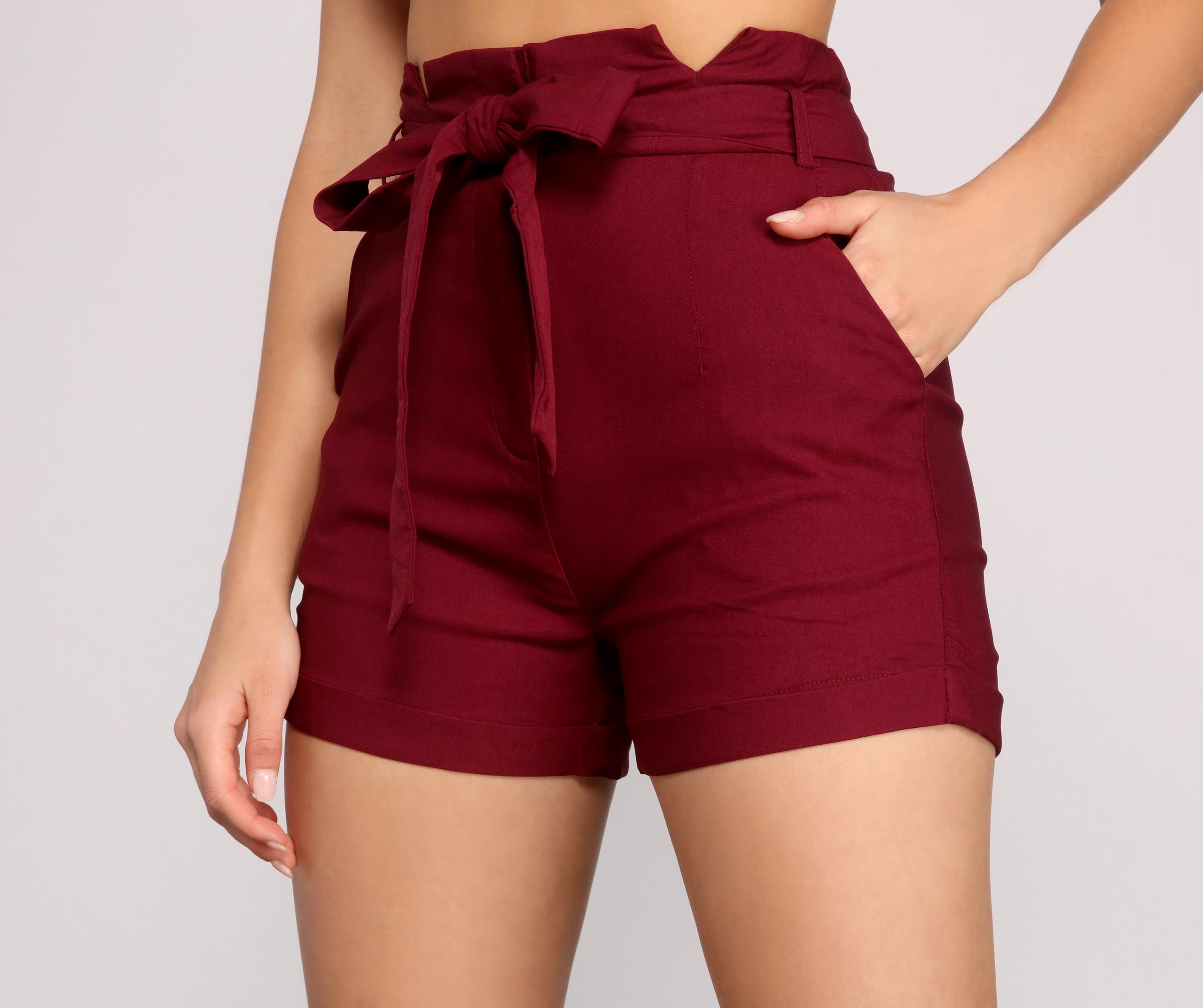 Elevated Basics High Waist Paperbag Shorts