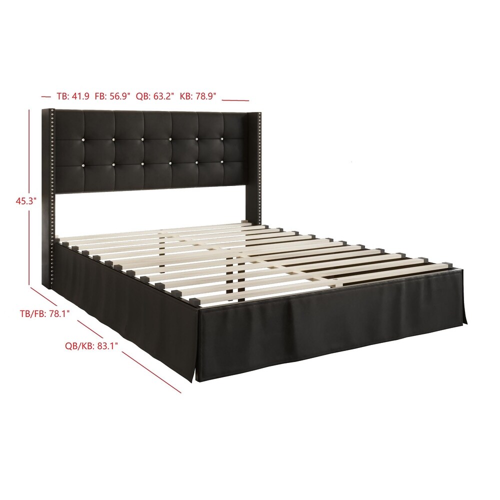 Wilie Tufted Upholstered Platform Bed