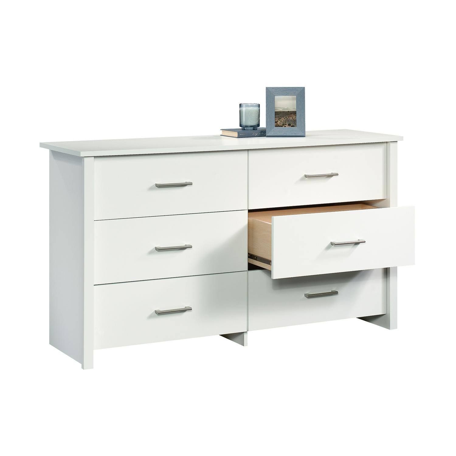 Mainstays Hillside 6-Drawer Dresser， Soft White Finish