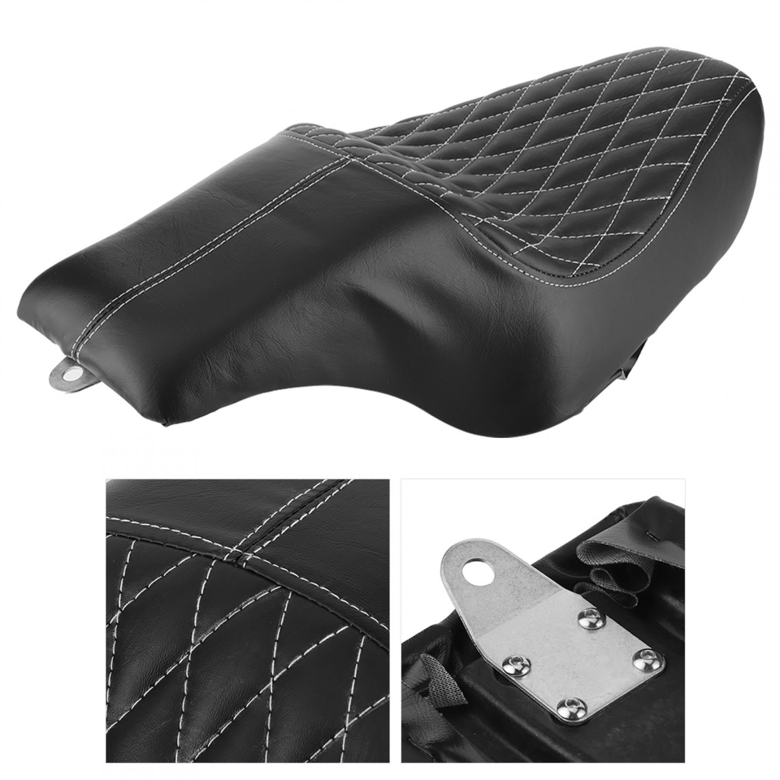 Two-up Seat Cushion Motorcycle Seat Bench Motorcycle Accessory Motorbike Seat Pad Driver Passenger Two Up Seat Cushion Motorcycle Parts Fit For XL Iron 883 1200 48Rhombus