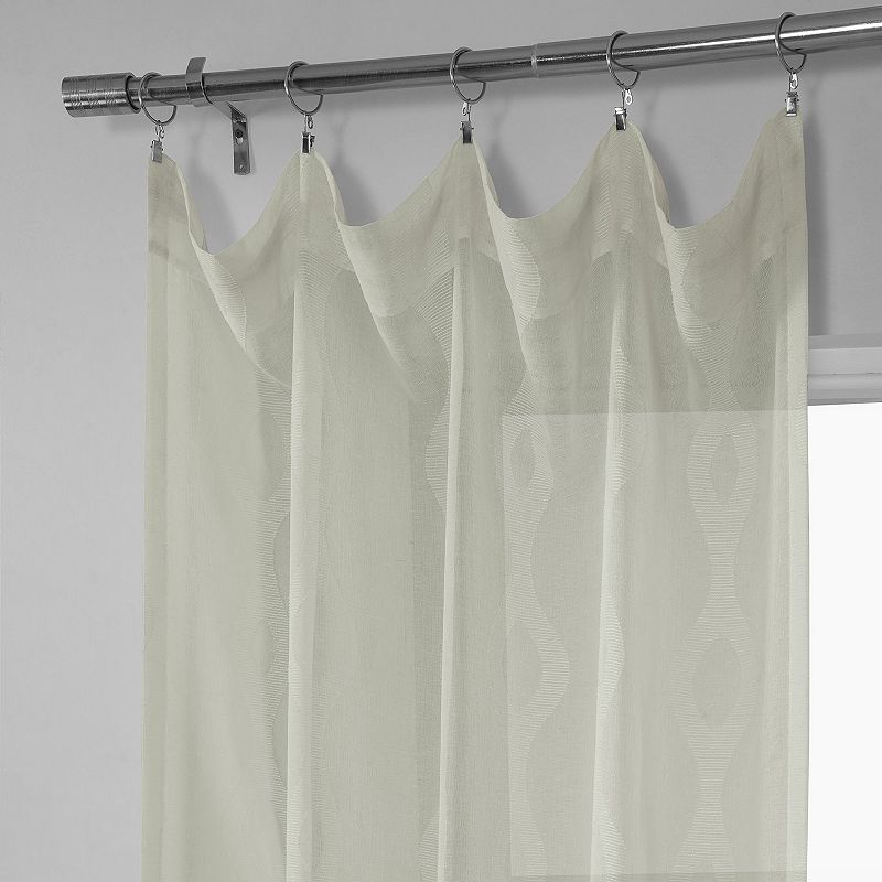 EFF 1-panel Vega Patterned Linen Sheer Window Curtain