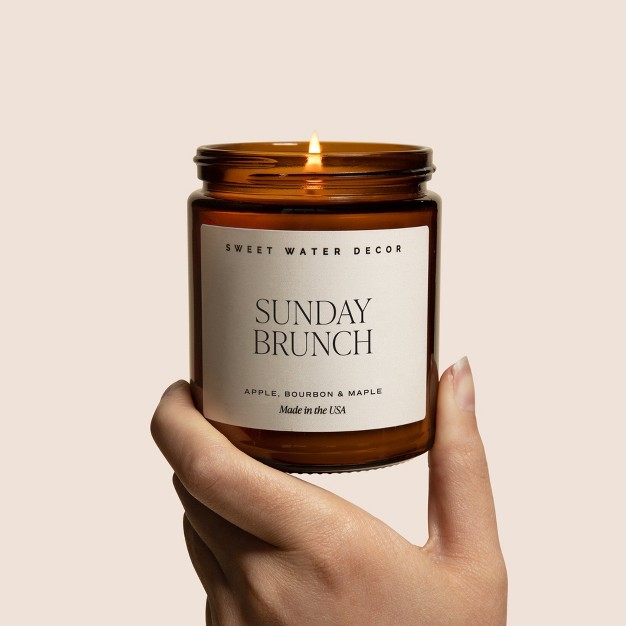 Sweet Water Decor Sunday Brunch 9oz Amber Jar Soy Candle