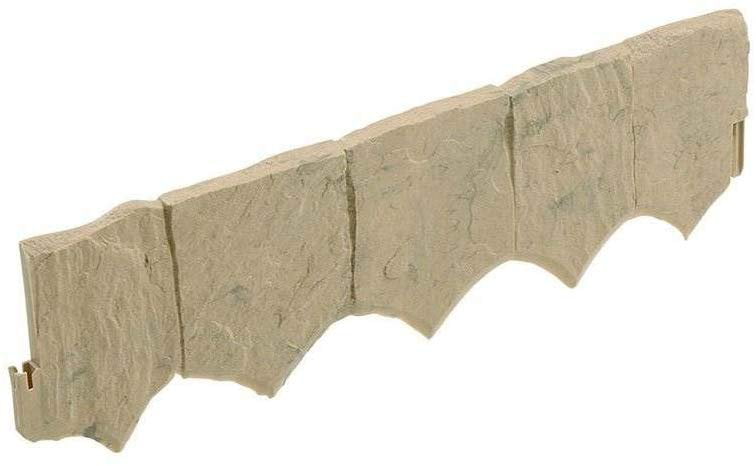 Suncast Flagstone Border Edging - Natural Flagstone Appearance for Garden, Lawn, and Landscape Edging - Water Resistant Border for Containing Trees, Flower Beds and Walkways