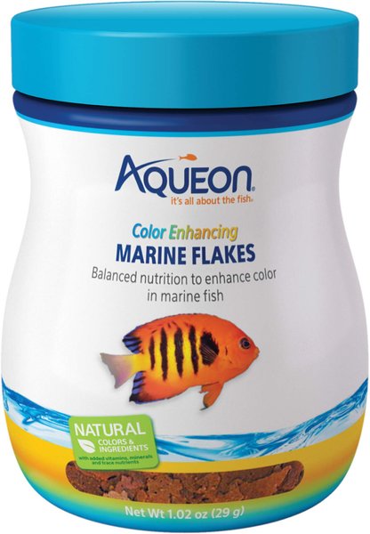 Aqueon Color Enhancing Marine Flakes Fish Food