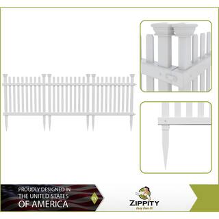 Zippity Outdoor Products Roger Rabbit 2 ft. x 2 ft. White Picket Vinyl Fence Panel Kit (3 Pack) ZP19056