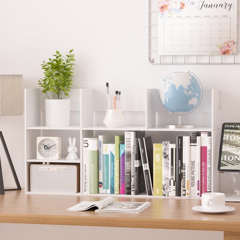 Multi Unit Desk Organizer Storage Rack Book Shelf for Office Home and Bathroom