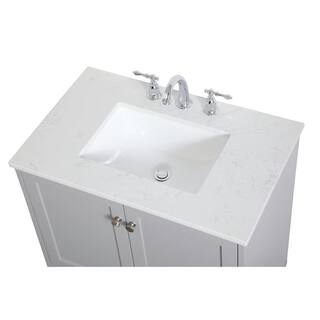 Timeless Home 30 in. W x 19 in. D x 34 in. H Single Bathroom Vanity in Grey with Calacatta Quartz TH36030Grey