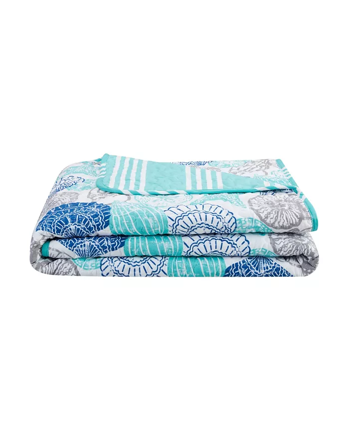 Macy's Seashell and Starfish Print Reversible 4 Piece Quilt Set， Twin