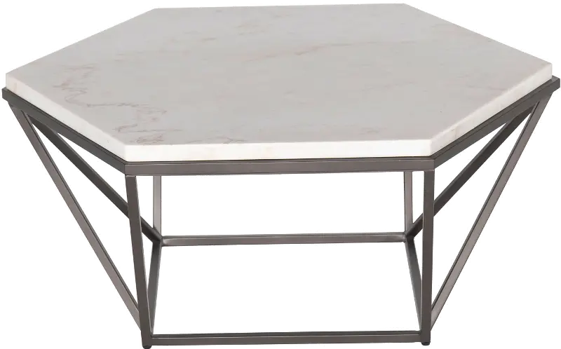 Corvus Modern Coffee Table with White Marble Top