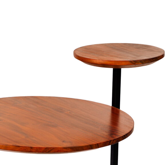 Geo Collection 21 inch Round Acacia Wood Accent En...