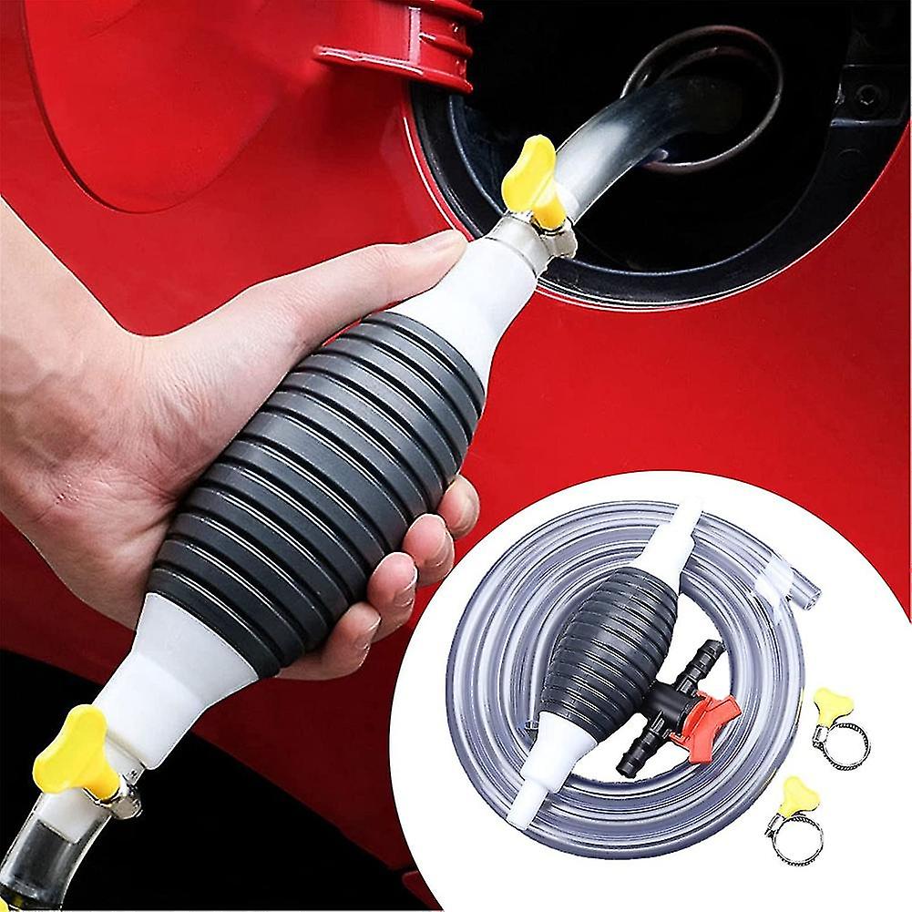 Multifunction Liquid Sucker Pump， Manual Fuel Transfer Pump Gasoline Siphon Hose， Portable Siphon P