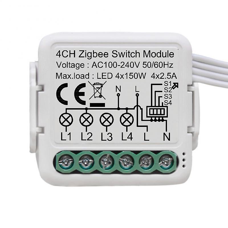 Diy 3gang 4gang Breaker Zigbee 3.0 Switch Remote Control Wireless Mini Module Work With Zigbee