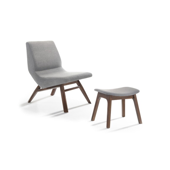 Modrest Whitney Modern Grey   Walnut Accent Chair ...