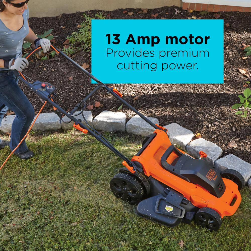 BLACK+DECKER 20 in. 13 AMP Corded Electric Walk Behind Push Lawn Mower MM2000