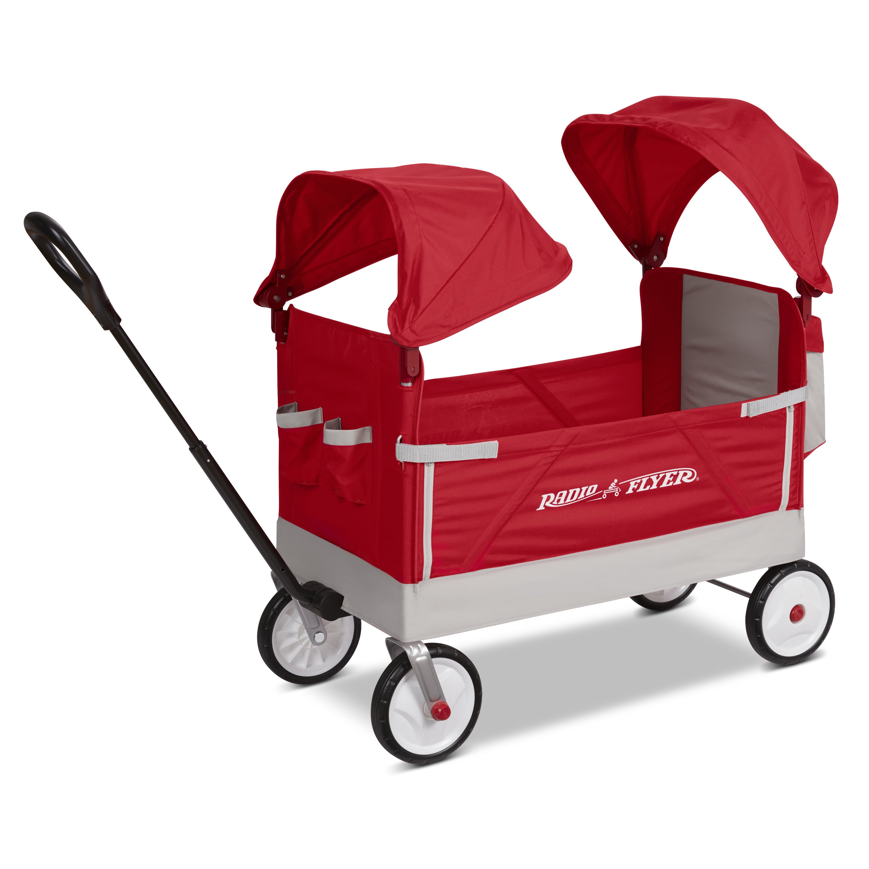 Radio Flyer, Dual Canopy Family Wagon, Adjustable Canopies with Storage Bag, Ages 1.5+ years