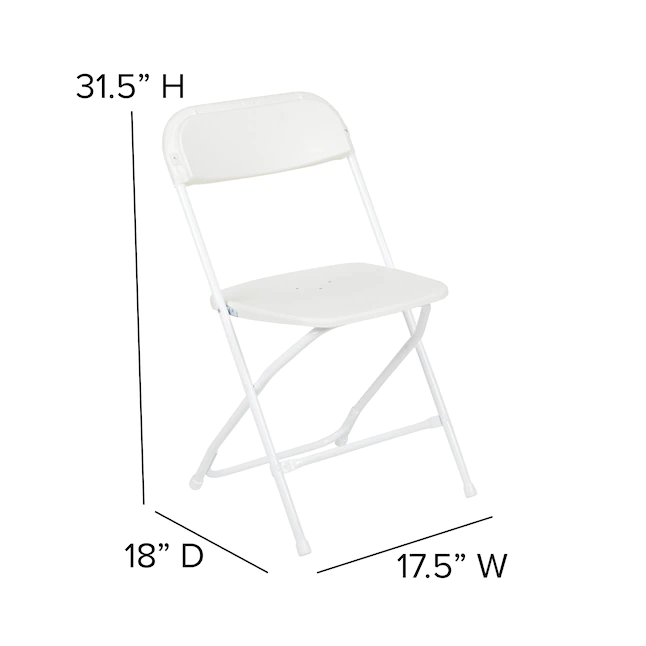 Flash Furniture 10-Pack White Standard Folding Chair with Solid Seat (Indoor)