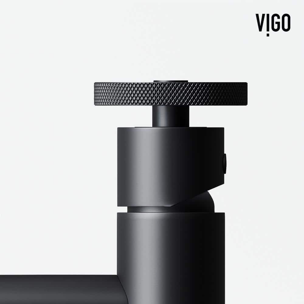 VIGO Cass Single Handle SingleHole Bathroom Faucet in Matte Black