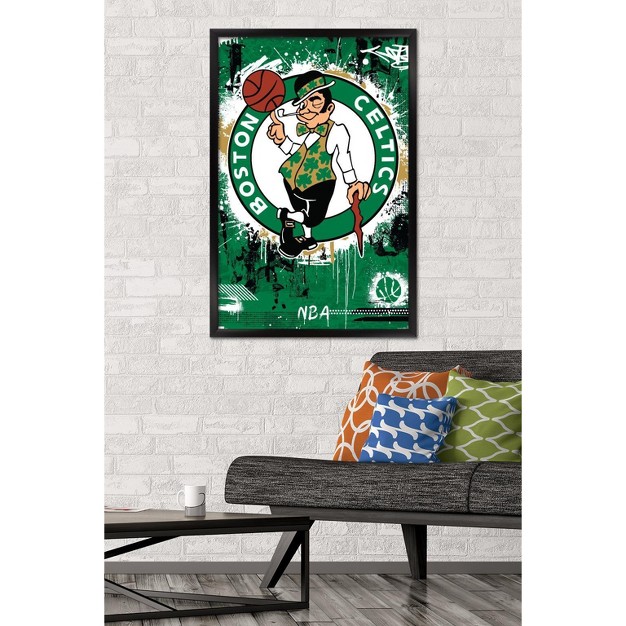 Trends International Nba Boston Celtics Maximalist Logo 23 Framed Wall Poster Prints