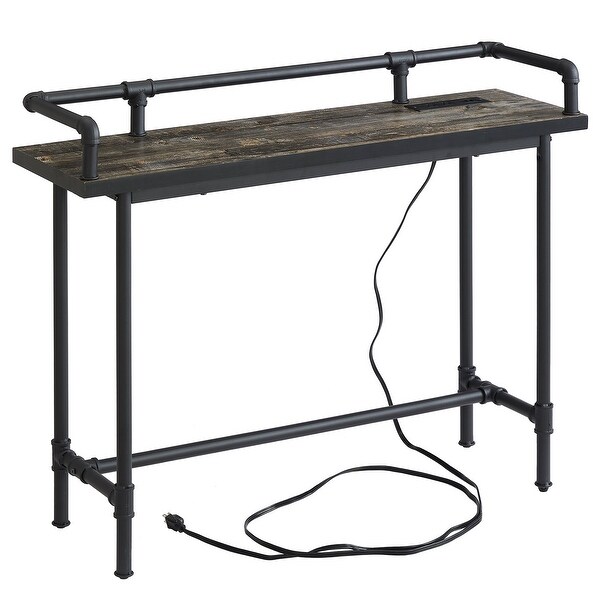 Console Table with 2 Outlet and 2 USB Ports for Living Room and Hallway