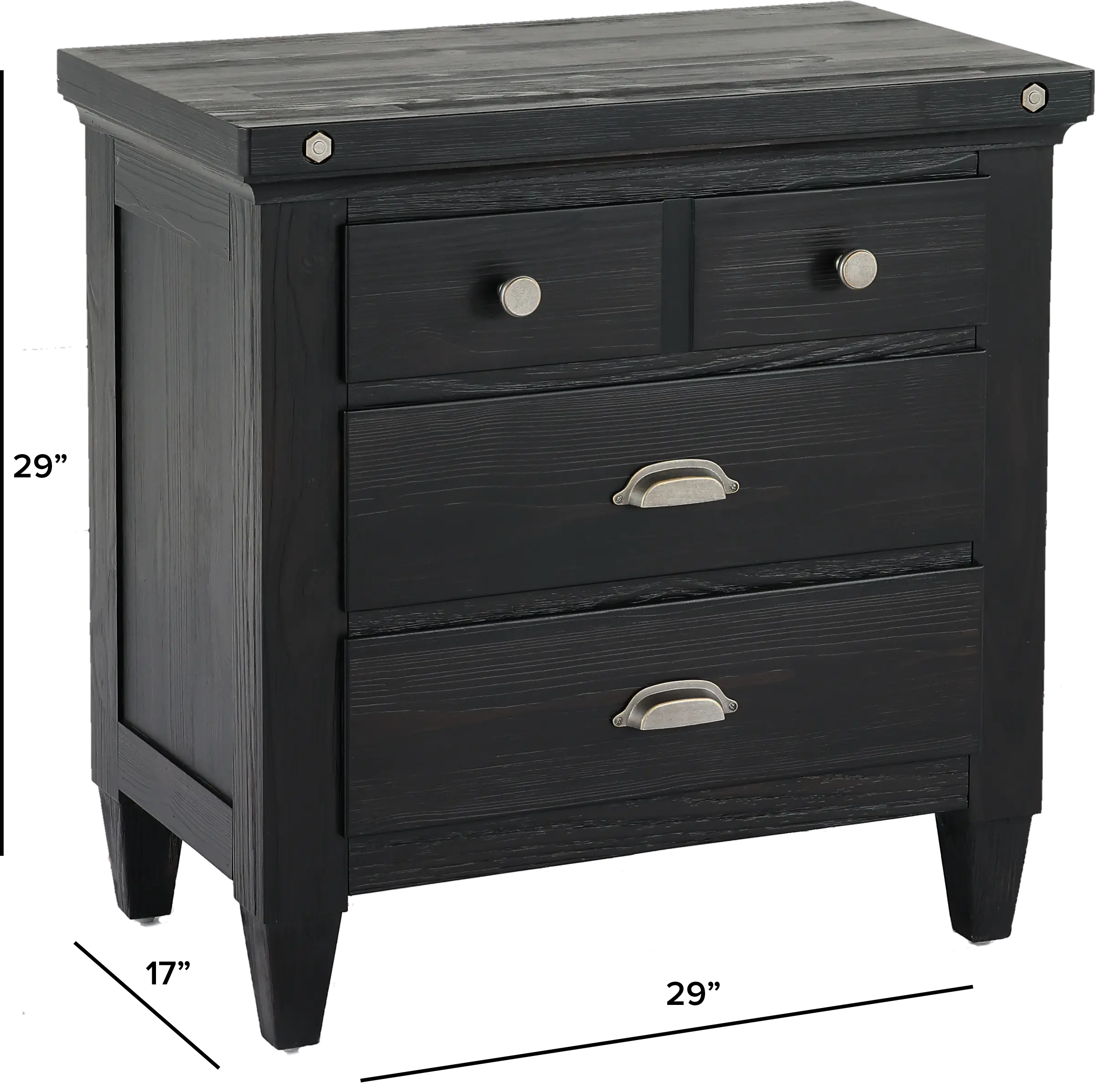 Sierra Obsidian Black Nightstand