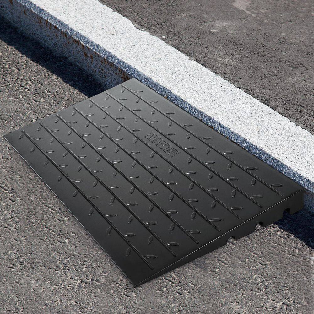 VEVOR Rubber Threshold Ramp 2202 lbs. Load Cap Threshold Ramp Doorway 2.5 in. Rise and 3 Channels for Wheelchair and Scooter WF24X42.5X2.5WSX2V0