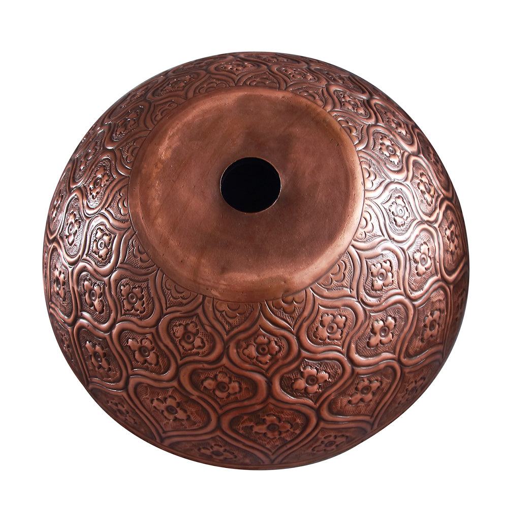 Addie Round Embossed Copper Vessel Sink