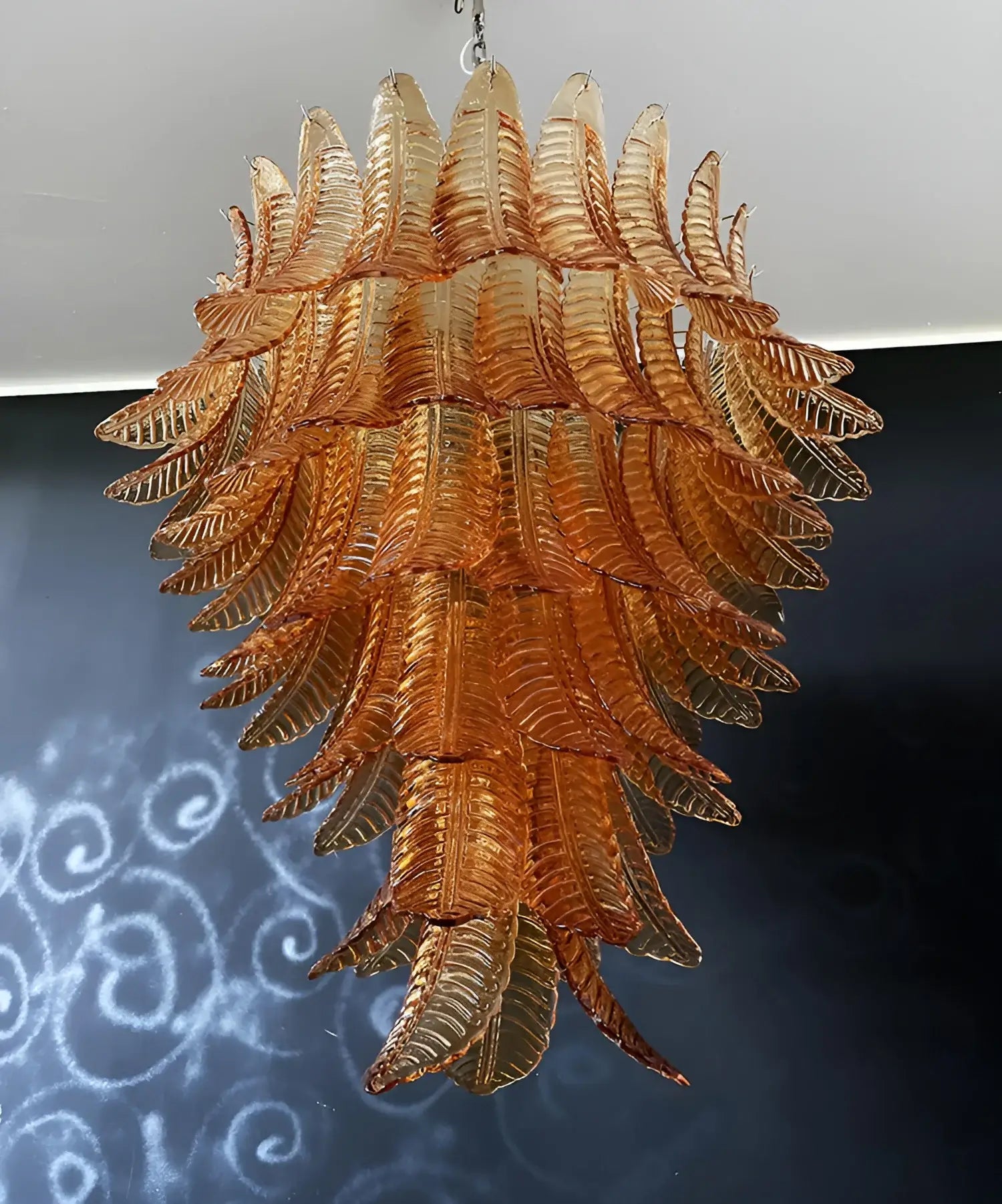 Amber Leaf Cascade Chandelier