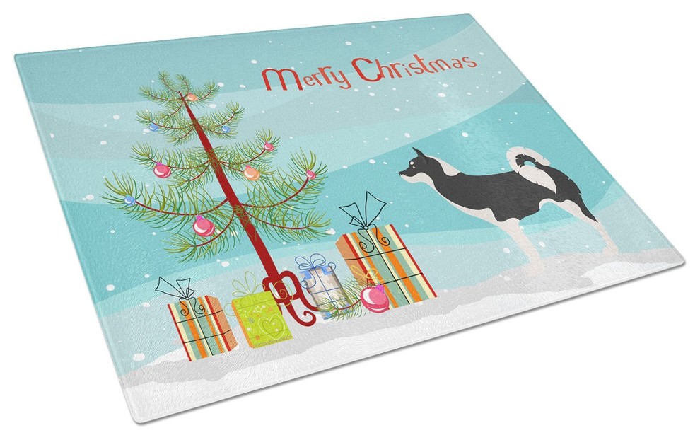 Greenland Dog Christmas Glass Cutting Board  Large   Contemporary   Cutting Boards   by the store  Houzz