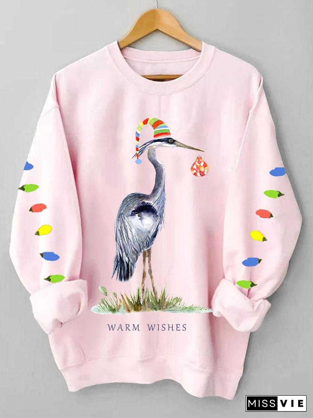 Women's great blue heron Christmas sweatshirt