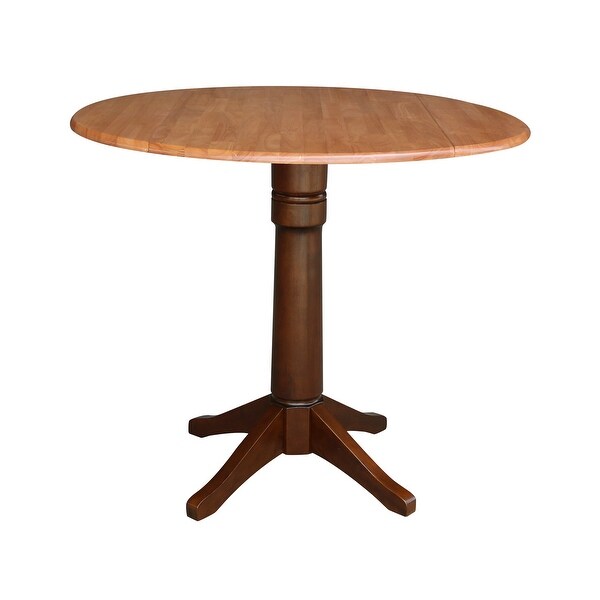 42 in. Round Top Dual Drop Leaf Pedestal Dining Table