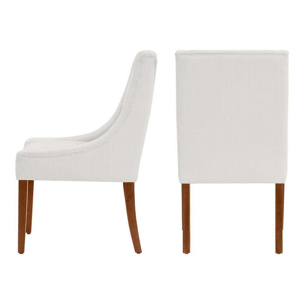 Home Decorators Collection Leaham Biscuit Beige Upholstered Dining Chairs with Walnut Accents (Set of 2) 57-1