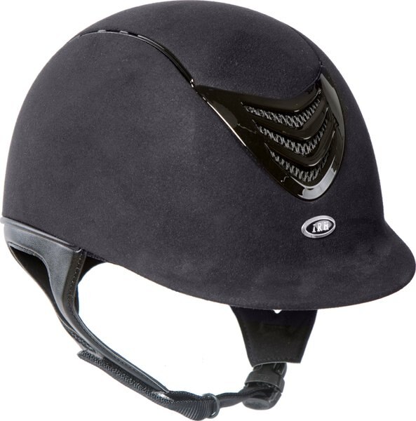 IRH IR4G Black Amara Suede and Gloss Black Vent Riding Helmet