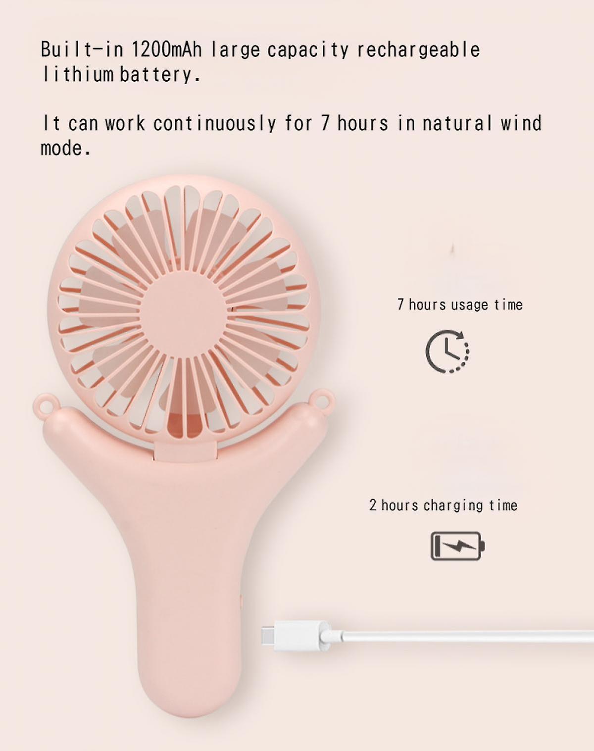 Neck Fan Portable Usb Charging Handheld Fan Desktop Mini Fan Summer Cool Appliances White