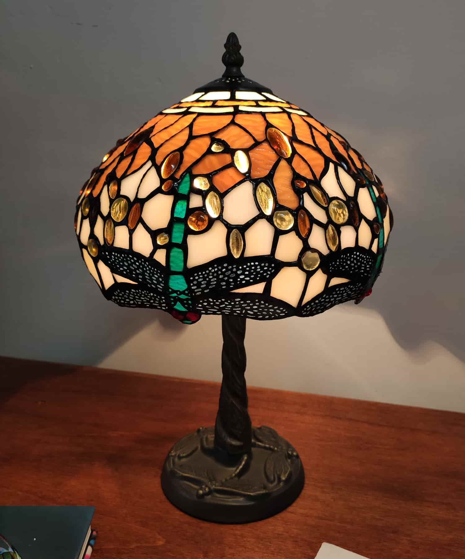  Lampshade with Golden Dragonflies, 25cm