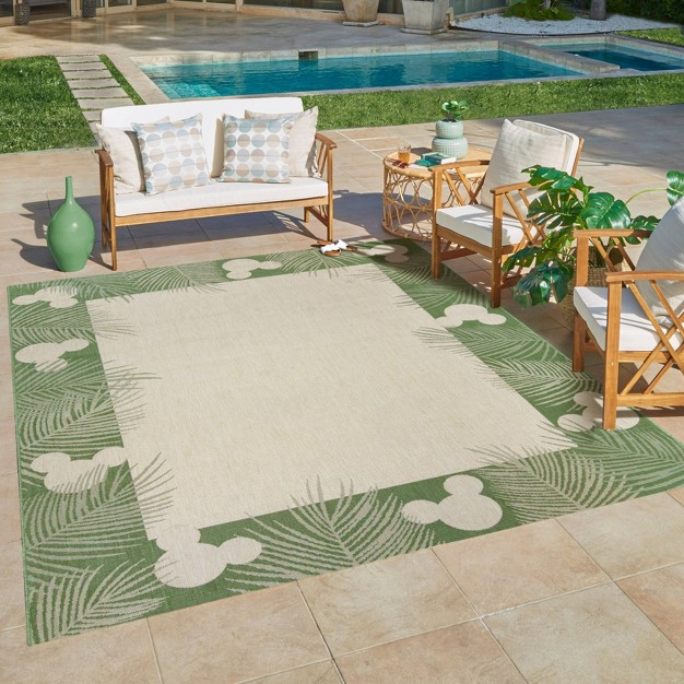 Mickey Mouse Palm Border Outdoor Rug