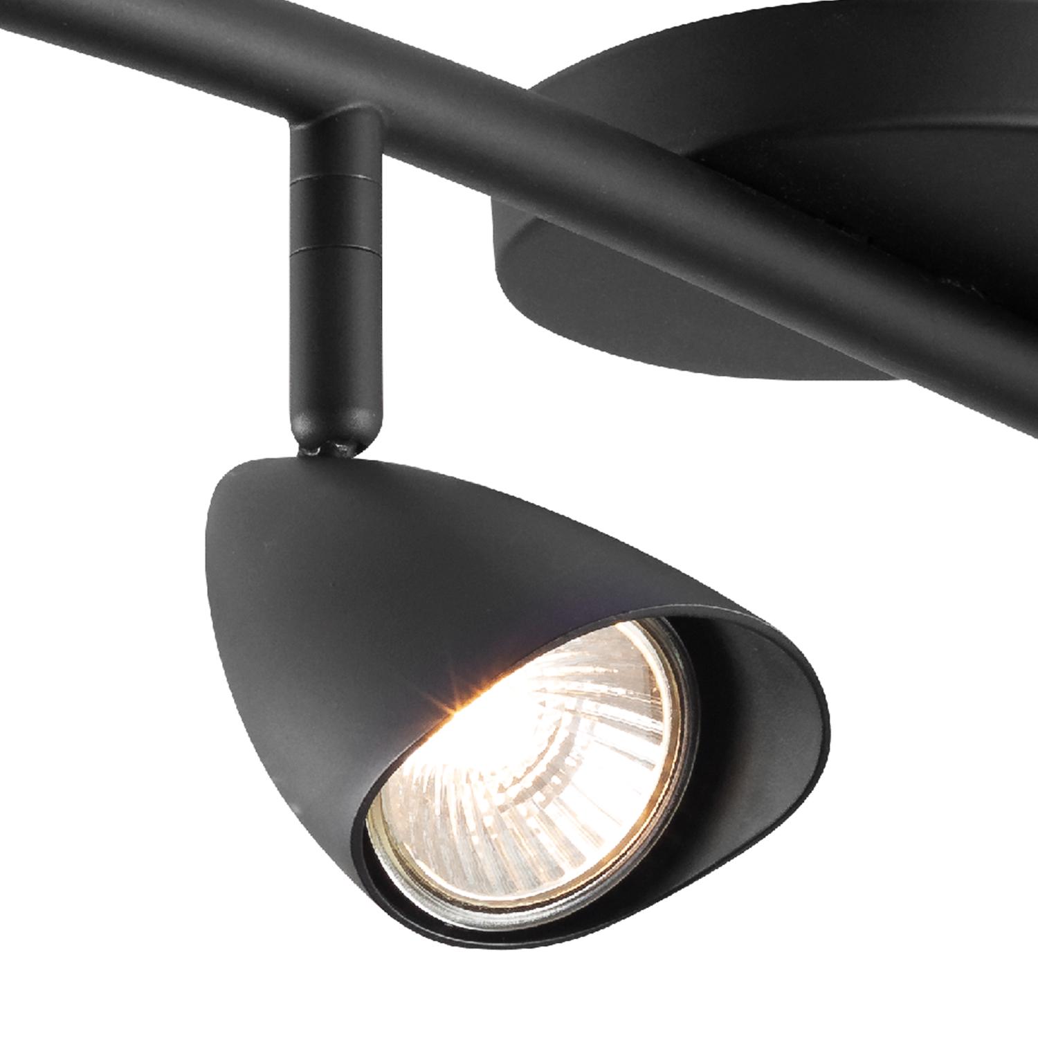 Globe Electric Grayson 4-Light Matte Black S-Shape Track Lighting， 59697